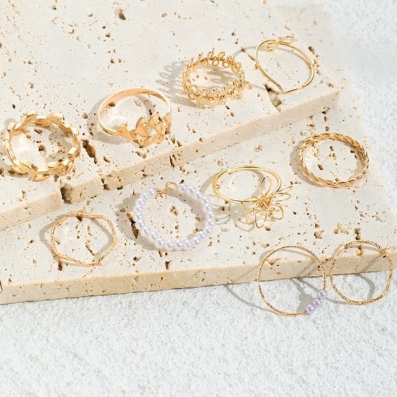 COPY - 10 Piece Gold Rings Set - Picture 5 of 8